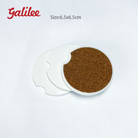 Sous-verre en céramique biscuit en forme de voiture écologique personnalisable avec conception étanche à dos en liège vente en gros d'usine originale