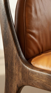 Chaise de salle à manger en noyer de designer haut de gamme, construction en bois massif, jointure à mortaise et tenon, mobilier moderne pour la maison et l'hôtel PISANO - Product Image 5