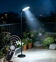 Lampe de sol pour hôtel, lumière LED solaire haute puissance, IP55, acier inoxydable, télécommande, détecteur de mouvement
