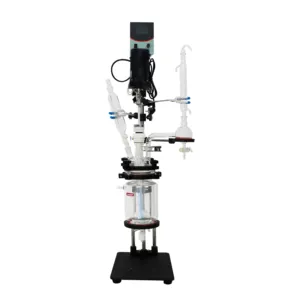 Lab Glass Jacket 1l Reactor Jacketed Glass Reactor Jacketed Glass Lined Reactor 50l