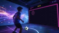 Simulateur de football interactif à réalité augmentée, jeu de projection de football, appareil de jeu de football mural interactif pour aire de jeux intérieure