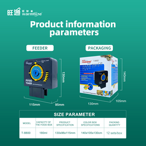 Máy cho cá ăn tự động bằng nhựa cao cấp T-8800 với hộp hẹn giờ, dùng cho bể cá trong nhà & ngoài trời & phụ kiện bể cá tròn - Product Image 5