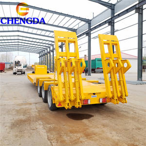 Semirremolque de Carga de Cama Baja, 3/4 Ejes, 50 Toneladas, Verde, de Bajo Perfil, para Transporte de Mercancías, Precio de Fábrica - Product Image 5