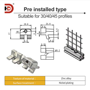 Aksesoris pagar profil blok perbaikan <span class=keywords><strong>grid</strong></span> 20304045 kepala pemasangan jaring pelindung potongan kepala pemasangan - Product Image 3