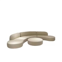 Arco moderno de lujo para el hogar, muebles de sala de estar, tela de terciopelo, sección grande, conjunto de sofá redondo con modelado de Luna para apartamentos, hoteles