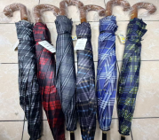 Three Folding <b>Umbrella</b> Auto Open 8 Ribs Nylon Wood Handle Classic Design Rain Sun Protection Travel Adult Use - Product Image 3