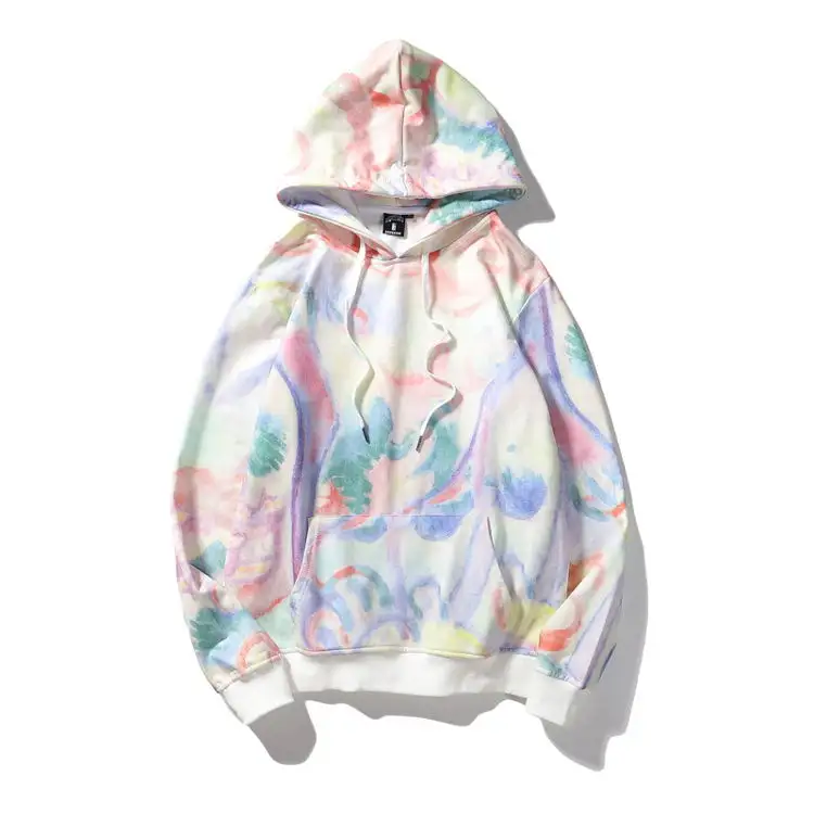 2022 Spring Men Clothing Sweat A Capuche Fluo Avec Logo Modern Oil Clouds Painting Hoodie Sublimated Multicolor