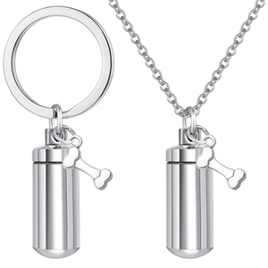 Urn kalung untuk silinder Pet abu-Stainless Steel Pet kremasi Memorial kenang-kenangan liontin perhiasan - Product Image 1