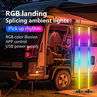 Paquete de 2 Barras de Luz LED RGB para Piso, Lámpara de Esquina LED con Sincronización Musical, Activación por Sonido, Control Remoto por Aplicación, para Decoración de Sala de Juegos