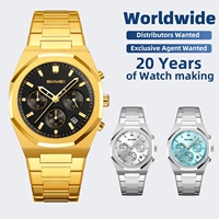 Montre à quartz octogonale SKMEI 2682 avec chronomètre et fonction date, bracelet en acier inoxydable, étanche 30 m, montre analogique pour homme