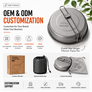 Juego de Utensilios de Cocina de Titanio Ecológicos de Lujo para Camping, Sartén con Base Multicapa y Mango Plegable, Estilo Americano - Product Image 3
