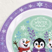 Ensemble d'assiettes à dîner en triangle imprimé en 3D sans BPA plat portable en plastique pour enfants prix d'usine en gros pour les repas des enfants