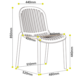 GDRS Brand USA DELIVERY Contemporary <b>Stackable</b> Slatted Plastic PP <b>Chair</b> | Home <b>Dining</b> Hospitality Seating Outdoor Patio Use - Product Image 5