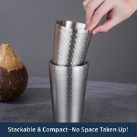 Tasse/Mug Isotherme Double Paroi Effet Martelé en Acier Inoxydable 304 de Qualité Alimentaire (0-6 Heures) – En Stock pour Camping et Activités Extérieures