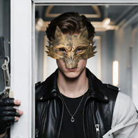 Masque de renard en PU, très vendu à l'international, accessoire de costume pour jeu de rôle, masque de mascarade, accessoire de cosplay décoratif, vente en gros