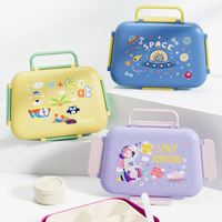 Boîte à lunch portable en plastique pour enfants, compatible micro-ondes, boîte bento, récipient de stockage alimentaire, boîte repas domestique de qualité alimentaire