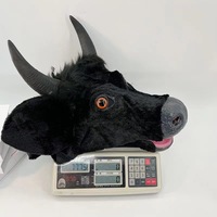 Masque de Vache Noire à Bouche Mobile en PVC pour Adultes, Hommes et Femmes, pour Halloween, Chambre ou Maison Hantée, inspiré de TikTok