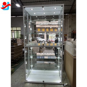 Exhibición de joyería de doble cara <span class=keywords><strong>con</strong></span> luces, vitrina de vidrio para tienda de humo, Vitrina <span class=keywords><strong>con</strong></span> escaparate óptico de vidrio, soporte de joyería - Product Image 4