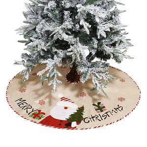 Nouvel article 2026 : Décoration de Noël en lin brodé, motif 'Arbre sous le tablier du vieil homme', pour habiller la jupe ou la robe - Product Image 1