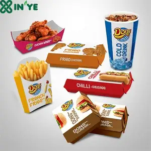 Take Away kağıt kızarmış tavuk kutusu hızlı Set Moto teslimat tek kullanımlık 16/24/26/32Oz ambalaj kase kamyon gıda