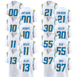 Maillots de football américain personnalisés 2026 blancs Los Angeles, uniformes brodés pour jeunes, vêtements de sport avec logos - Product Image 1