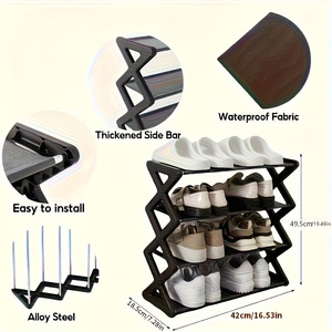 TEMU Xiyin Cross-border Dropshipping - Factory Direct Sales Creative X-shaped Dustproof <b>Shoe</b> <b>Rack</b> for Home Use - Easy Assembly - Product Image 4