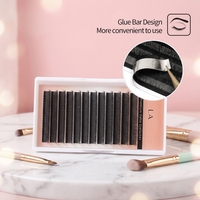 Extensions de cils en cachemire noir intense de haute qualité, double couche, volumineuses, individuelles, plateaux de cils L M J B LC LB LJ, vente en gros