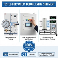 Collecteur de poussière industriel pour découpe laser et usinage des métaux - Filtration à cartouche par jet pulsé 180m² 0,3μm 11kW 9 éléments Contrôle PLC