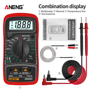 Multímetro Digital <span class=keywords><strong>ANENG</strong></span> AN8205C, <span class=keywords><strong>Amperímetro</strong></span> AC/DC, Voltímetro, Ohmímetro, Termopar, Pantalla LCD Retroiluminada, Portátil, 4 Dígitos, 10A, 600V, Bajo Consumo - Product Image 6