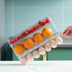 GREENSIDE Refrigerator Organizer Bins With Lids Stackable Plastic Fridge Organizers