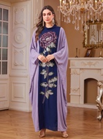 Robe de soirée brodée pour femmes, paillettes brillantes, robe longue florale, abaya musulmane, vêtements ethniques, jalabiya, Ramadan, Maroc, Dubaï, kaftan