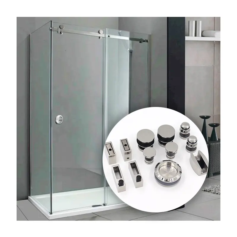 IKMA Manufacturer Supplier SS304 Mirror A002 kit bathroom Hanging Wheel Hardware fitting System sliding shower door accessories