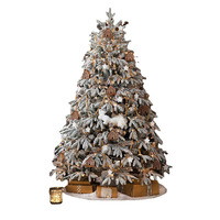 En gros, Arbre de Noël artificiel réaliste de haute qualité en PVC, effet cèdre, floqué, 1,5m, 1,8m, 2,1m, ensemble complet d'ornements, facile à assembler