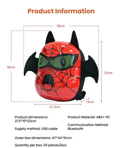 <span class=keywords><strong>Mochila</strong></span> LED de Dibujos Animados de <span class=keywords><strong>Spiderman</strong></span> con Mini Pantalla LED, Ojos Brillantes, Material ABS, Correa de Hombro Curva, Impermeable, Unisex, Menos de 20L - Product Image 6