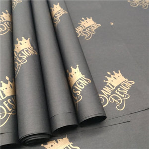 Papier d'emballage imprimé personnalisé noir, blanc, rose, de haute qualité, avec logo, pour vente en gros à prix abordable - Product Image 5