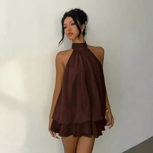 Robe d'été sexy sans manches et dos nu Maxfree, ajustée, élégante, décontractée, mini-robe - Product Image 4