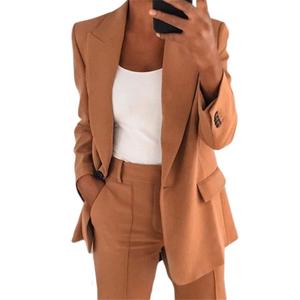 Neuer Damen Freizeit-<span class=keywords><strong>Blazer</strong></span> Einreihiger Mantel mit Reverskragen Modischer Oberteil Langarm Frühling Herbst Schlanker <span class=keywords><strong>Blazer</strong></span> - Product Image 2