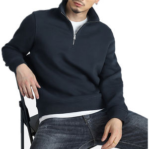 เสื้อฮู้ดสไตล์ Athleisure สำหรับผู้ชาย สีพื้น ซิปหน้า พร้อมห่วงซิป ลายพิมพ์นูน เหมาะสำหรับฤดูใบไม้ร่วงและฤดูร้อน - Product Image 1