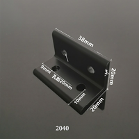 Connecteurs d'angle en L noirs BOSS 2020 2040 3030 3060 4040 4080 en aluminium pour profilés métalliques CNC