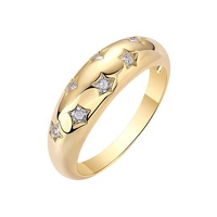 Bague de fiançailles minimaliste pour femme en argent sterling 925 de luxe avec moissanite couleur or