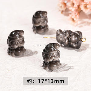 Piezas de talla pequeña de obsidiana Natural para León, accesorios de mariposa de zorro de nueve colas, colgante de joyería DIY al por mayor - Product Image 5