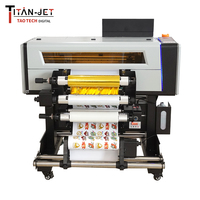 Impresora UV Plana de Escritorio A2, Impresora de Transferencia DTF, Impresora de Rollo a Rollo de 420 mm, Máquina de Impresión con Laminador Automático para Imprimir Etiquetas de Botellas