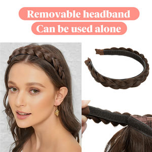 Perruques Bandeau à Ondes Longues Synthétiques en Gros avec Bandeau Tressé, Mi-Perruque Résistante à la Chaleur, Mi-Perruque Cerceau à Cheveux - Product Image 5