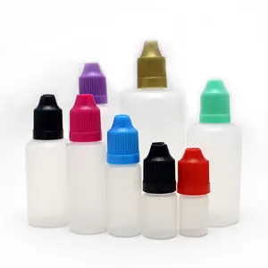 Bottles comprimibles de plastico de 5 ml 10 ml y 30 ml con cuentagotas y tapa a prueba de niños