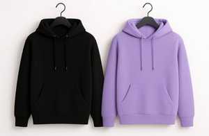 <span class=keywords><strong>Felpa</strong></span> con Cappuccio da <span class=keywords><strong>Uomo</strong></span> <span class=keywords><strong>Viola</strong></span> e Nera, Pullover Casual a Maniche Lunghe con Cordoncino - Product Image 3