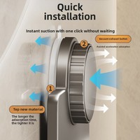 OEM Space Aluminium No-Drill Saugnapf Haartrockner halter Einfache Installation Badezimmer Wandre gal
