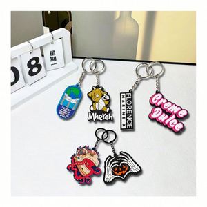 Wholesale <b>Custom</b> Soft Rubber Key Chain Silicone Keyring Plastic Pvc Key Holder Chain Personalised logo Fashion Pvc <b>Keychains</b> - Product Image 1