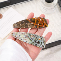 Nouvelle conception, style européen et américain, mini pince à cheveux en acétate, barrette de luxe, pinces à cheveux en strass pour filles