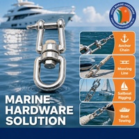 Chaîne d'ancre marine en acier inoxydable 316, émerillon à œil et à mâchoire, 6x66 mm, anneau rotatif pour gréement, accessoires pour yacht et bateau