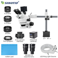 Caméra industrielle VGA 2MP de type à fixation 360° °   Microscope stéréoscopique trinoculaire rotatif pour réparation de cartes mères de téléphones portables et loupes dentaires